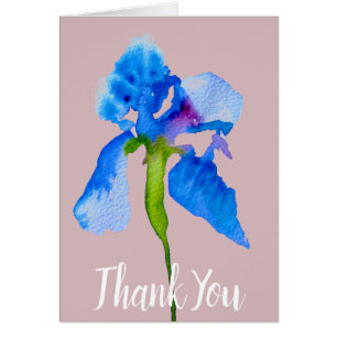 Blue Iris modern watercolor floral art