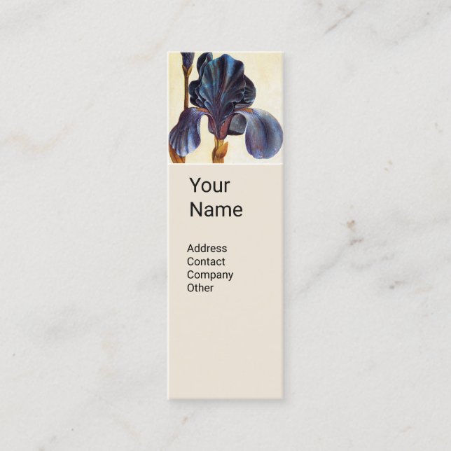 BLUE IRIS Monogram Mini Business Card (Front)