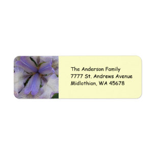 Blue Iris Return Address Avery Label
