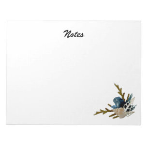 Blue Iris & Seashell Coastal Ocean-Themed Notepad