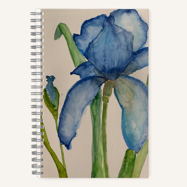 Blue Iris Spiral Notebook (Front)