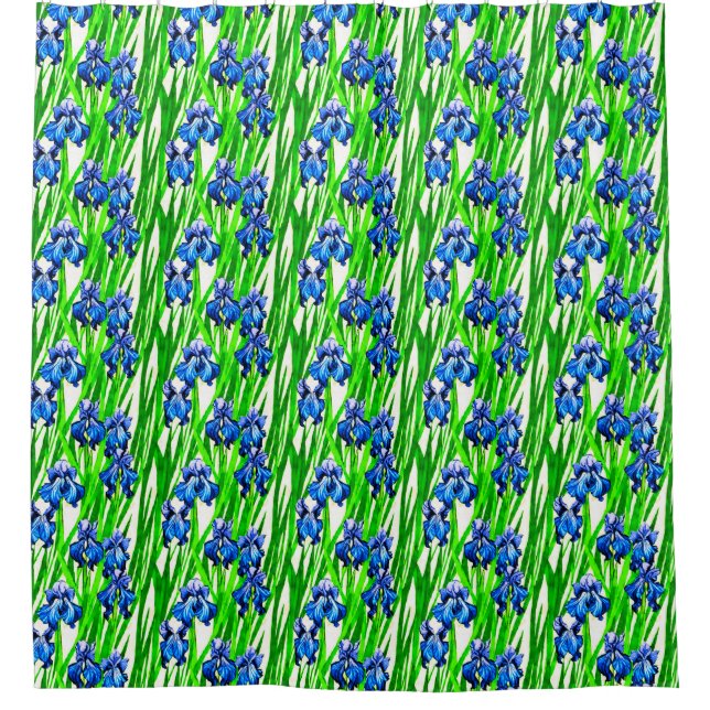 Blue Iris Watercolor Pattern (Front)