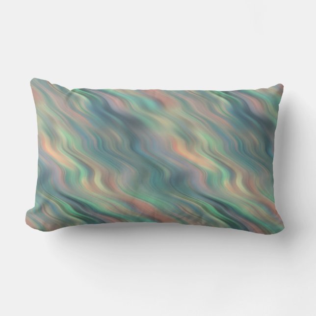 Blue Iris Wavy Texture Lumbar Pillow (Front)