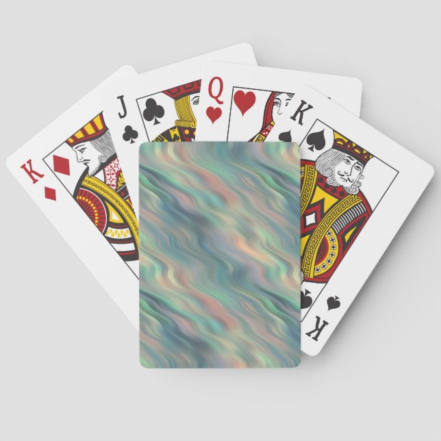 Blue Iris Wavy Texture Playing Cards (Back)