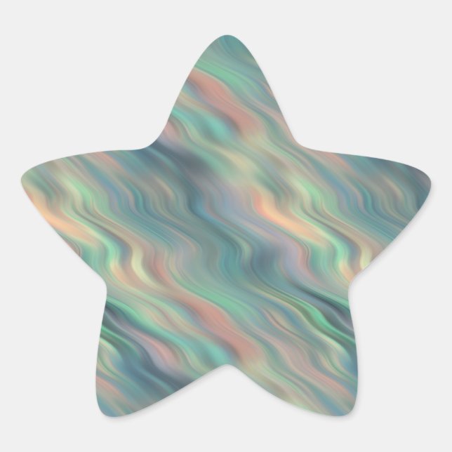 Blue Iris Wavy Texture Star Sticker (Front)