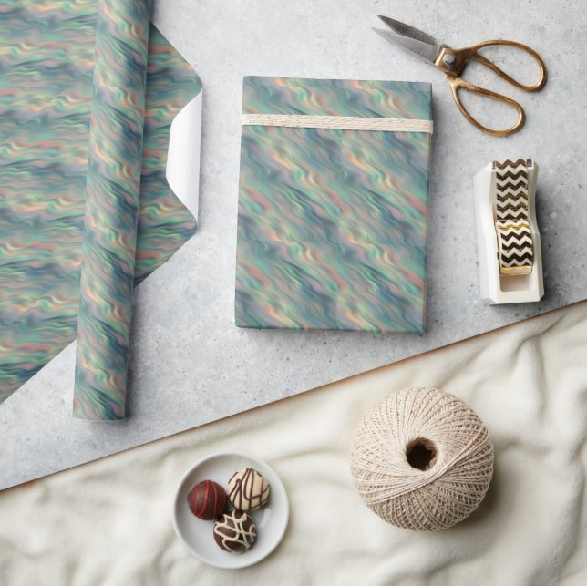 Blue Iris Wavy Texture Wrapping Paper (Crafts)