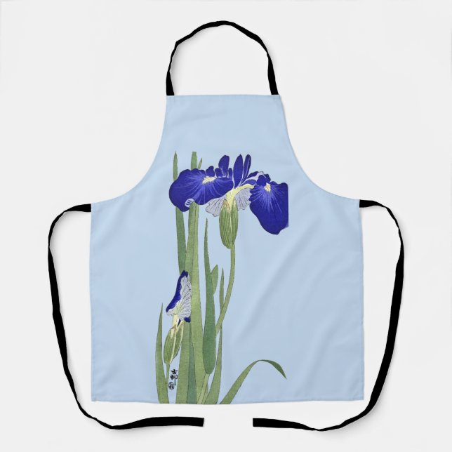 Blue Irises by Ohara Koson Apron (Front)