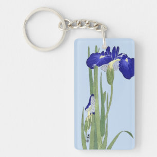 Blue Irises by Ohara Koson Keychain