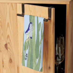 Blue Irises by Ohara Koson Kitchen Towel