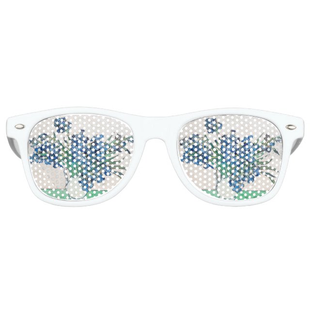 Blue Irises by Vincent Van Gogh Fine Art Retro Sunglasses (Front)