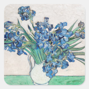Blue Irises by Vincent Van Gogh Fine Art Square Sticker