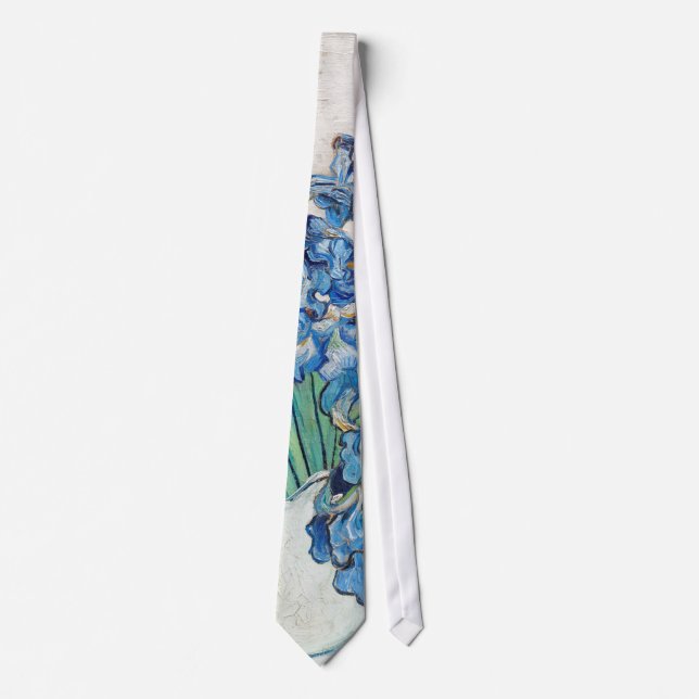 Blue Irises by Vincent Van Gogh Fine Art Tie (Front)