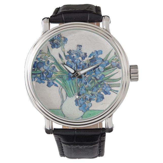Blue Irises by Vincent Van Gogh Fine Art Watch (Front)