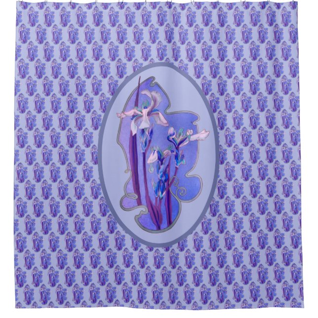 Blue Irises Floral Art  (Front)