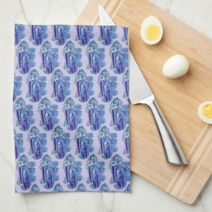 Blue Irises Floral Design   Kitchen Towel