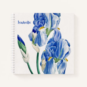 Blue Irises Monogram Notebook