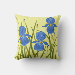 Blue Irises Throw Pillow