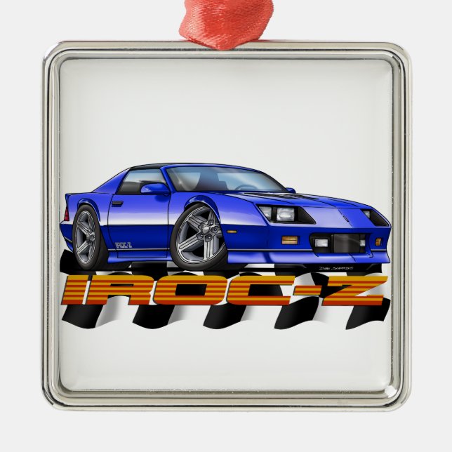 Blue IROC Z Metal Ornament (Front)