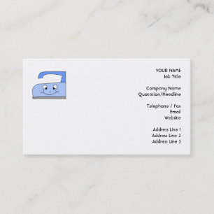 Blue Iron Cartoon. On White. Business Card