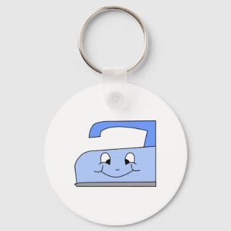 Blue Iron Cartoon. On White. Keychain