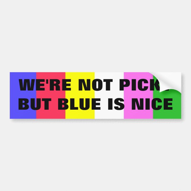 Blue is nice - Horse Trailer bumper sticker (Front)