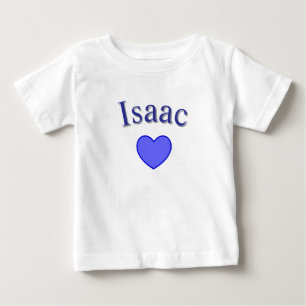 Blue Isaac Name With Heart, Baby T-Shirt