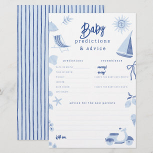 Blue Italian Summer Baby Predictions & Advice Game