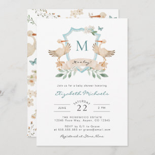 Blue It's A Boy Baby Shower Invitation