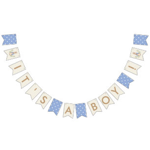 Blue It's A Boy Baby Shower Peter Rabbit Bunting Flags