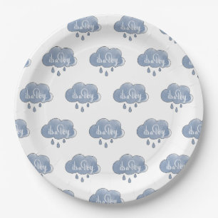 Blue Its a Boy Calligraphy It’s a Boy Art Paper Plate