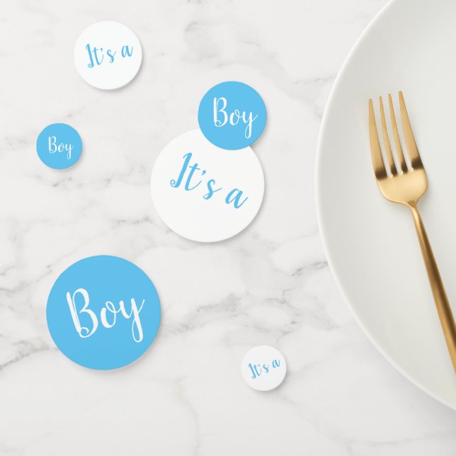 Blue It's a Boy Confetti Baby Gender Reveal (Group)