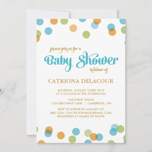 BLUE IT'S A BOY CONFETTI | BABY SHOWER INVITATION (Front)