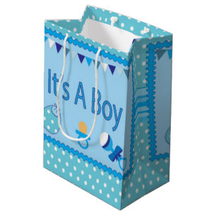 Blue Its A Boy Medium Gift Bag