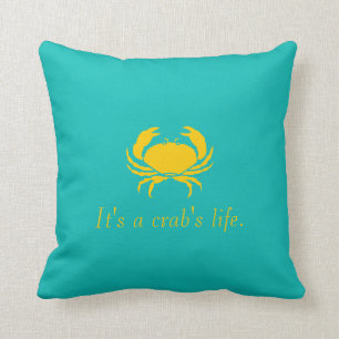 Blue It's a Crab's Life Personalize Pillow