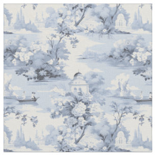 Blue & Ivory Landscape Fabric