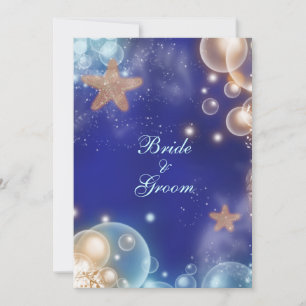 Blue ivory wedding engagement #2 invitation