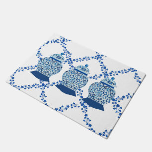 Blue Ivy Ginger Jar Jars Throw Pillow Doormat