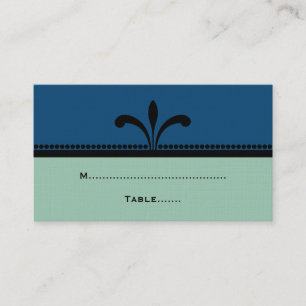 Blue/Jade Fancy Art Deco Place Cards
