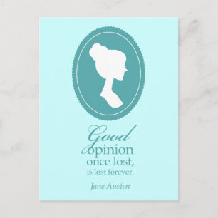 Blue Jane Austen Good Opinion Lost Quote Gift Postcard