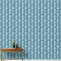 Blue Japanese Fan Print Pattern