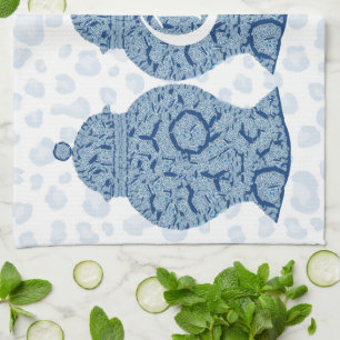 Blue Jar Ginger Jars Mosaic  Kitchen Towel