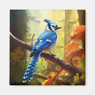 Blue Jay Bird Art Magnet