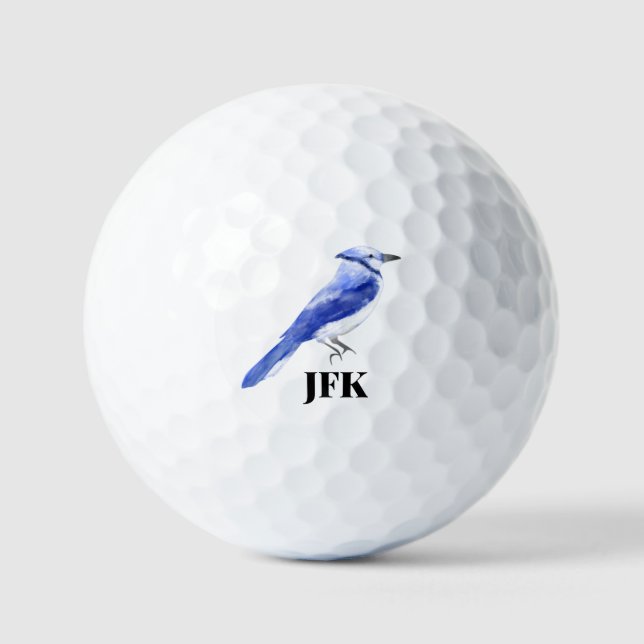 Blue Jay bird birding wildlife stylish custom Golf Balls (Front)