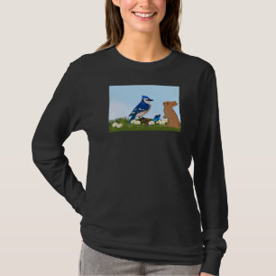 Blue Jay Bird Bunny Spring Birdwatcher Animal Biol T-Shirt