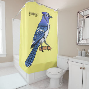 Blue jay bird cartoon illustration 