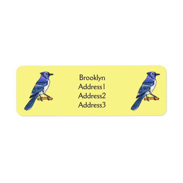 Blue jay bird cartoon illustration  (Front)
