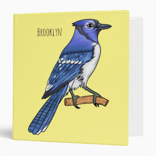 Blue jay bird cartoon illustration binder