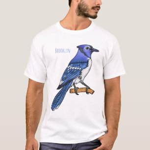 Blue jay bird cartoon illustration  T-Shirt