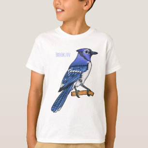 Blue jay bird cartoon illustration T-Shirt