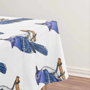 Blue jay bird cartoon illustration  tablecloth